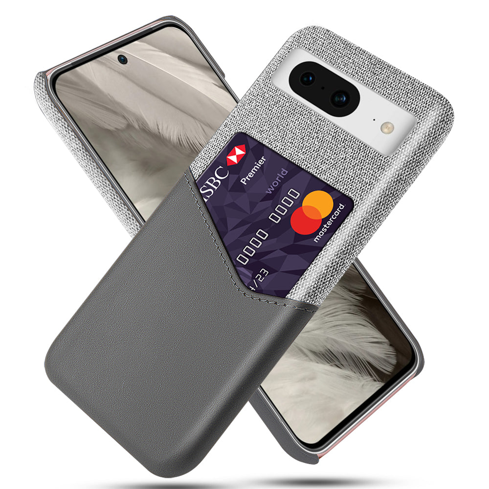 For Google Pixel 8 Case Card Holder Cloth Texture Leather+PC Phone Cover