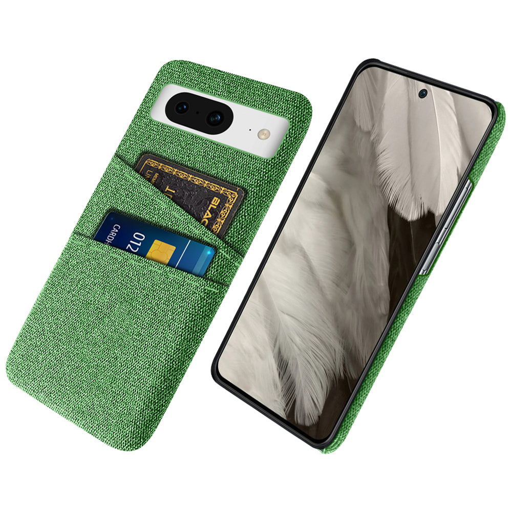 For Google Pixel 8 Case Cloth Texture Scratch-resistant Phone Shell with Dual Card Holder