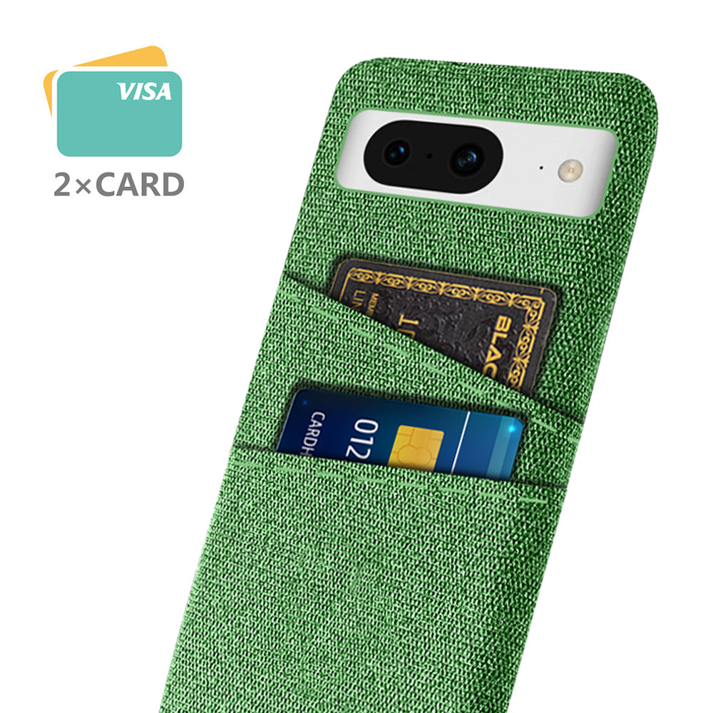 For Google Pixel 8 Case Cloth Texture Scratch-resistant Phone Shell with Dual Card Holder