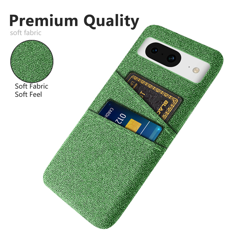 For Google Pixel 8 Case Cloth Texture Scratch-resistant Phone Shell with Dual Card Holder