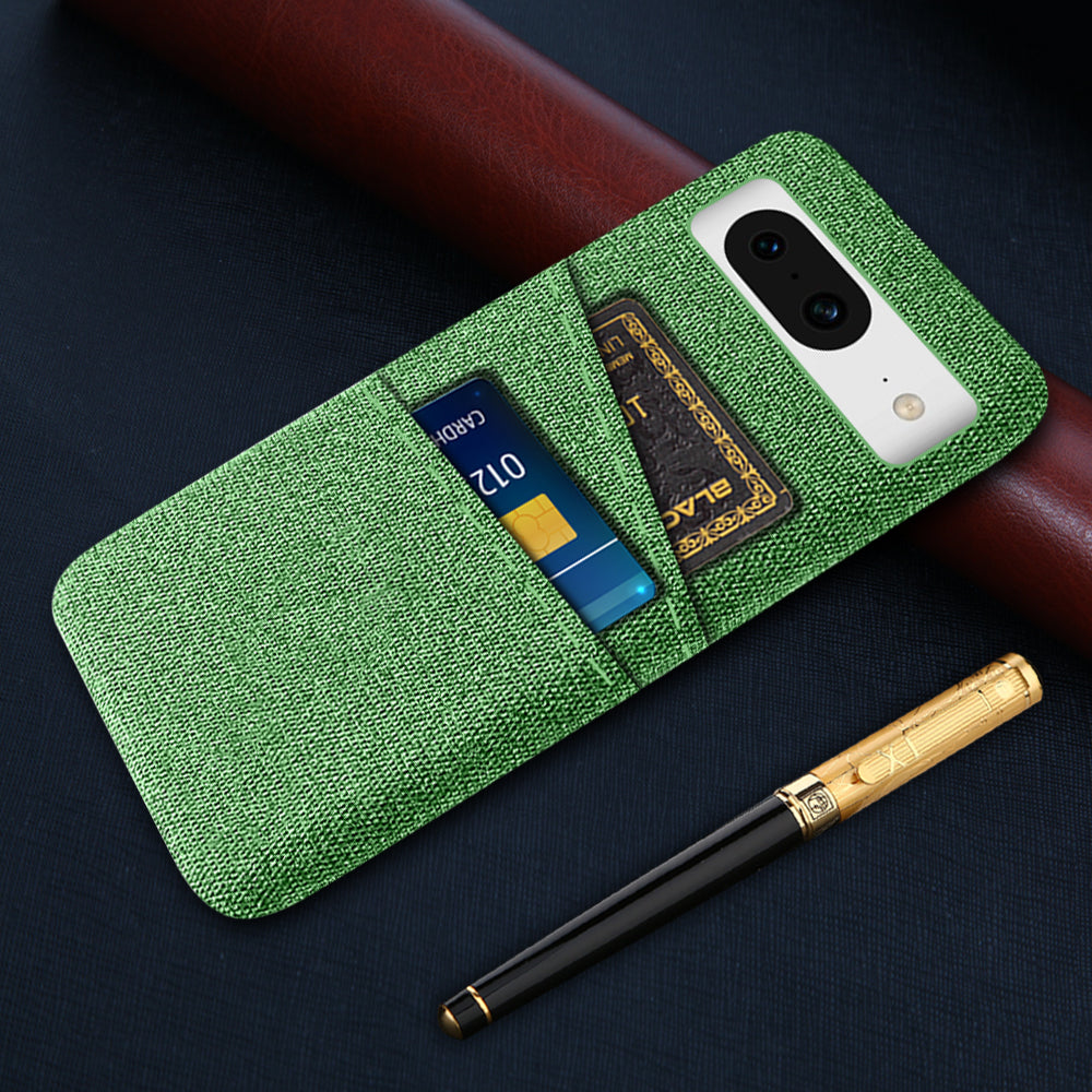 For Google Pixel 8 Case Cloth Texture Scratch-resistant Phone Shell with Dual Card Holder