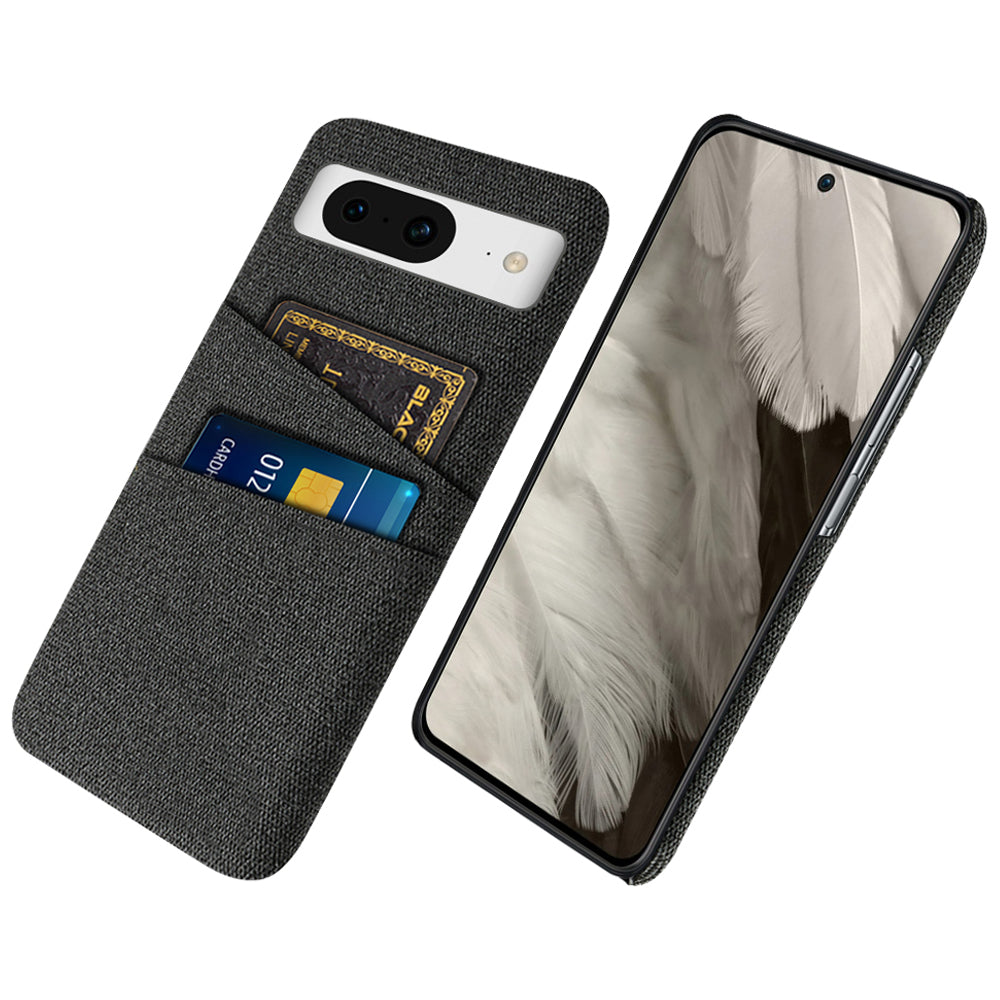 For Google Pixel 8 Case Cloth Texture Scratch-resistant Phone Shell with Dual Card Holder
