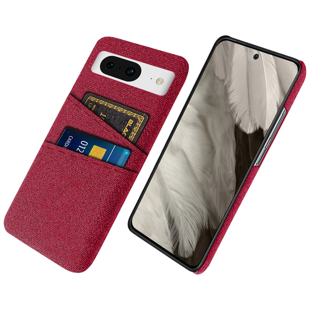 For Google Pixel 8 Case Cloth Texture Scratch-resistant Phone Shell with Dual Card Holder