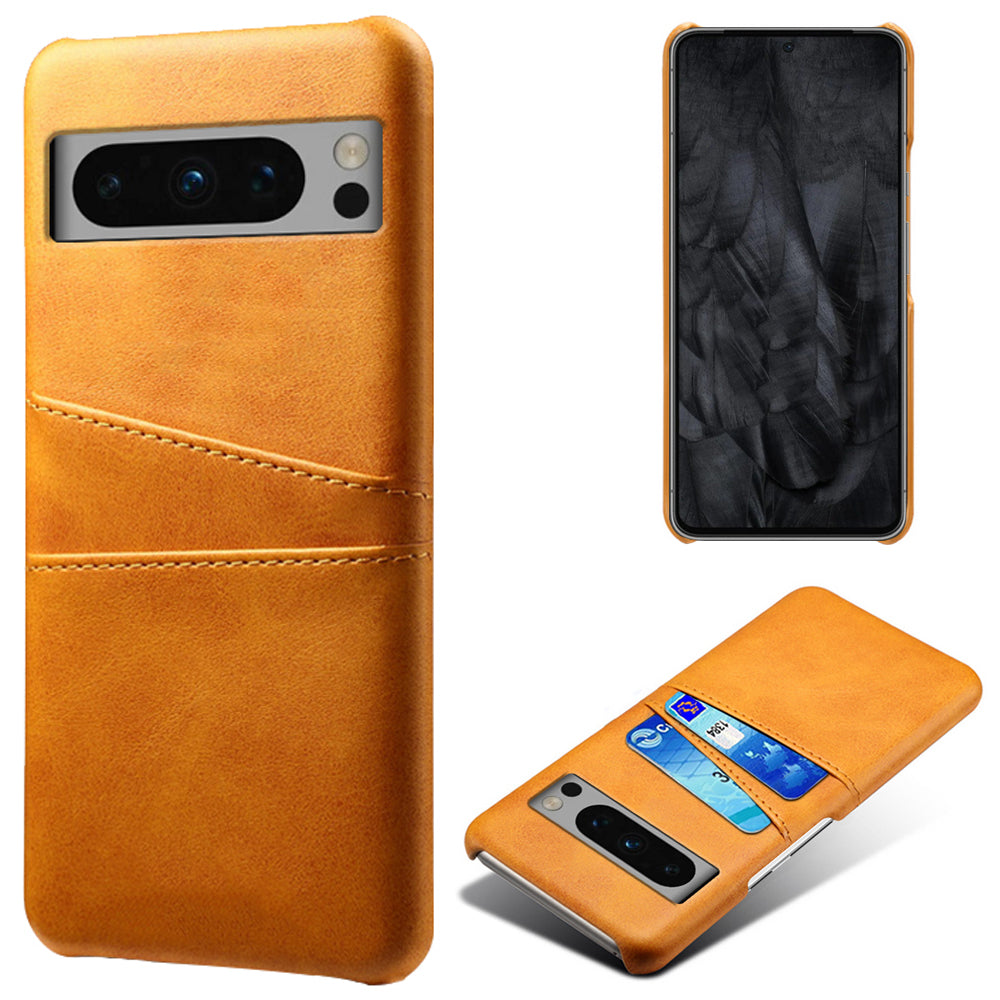 For Google Pixel 8 Pro Slim Case Card Slots PU+PC Phone Cover
