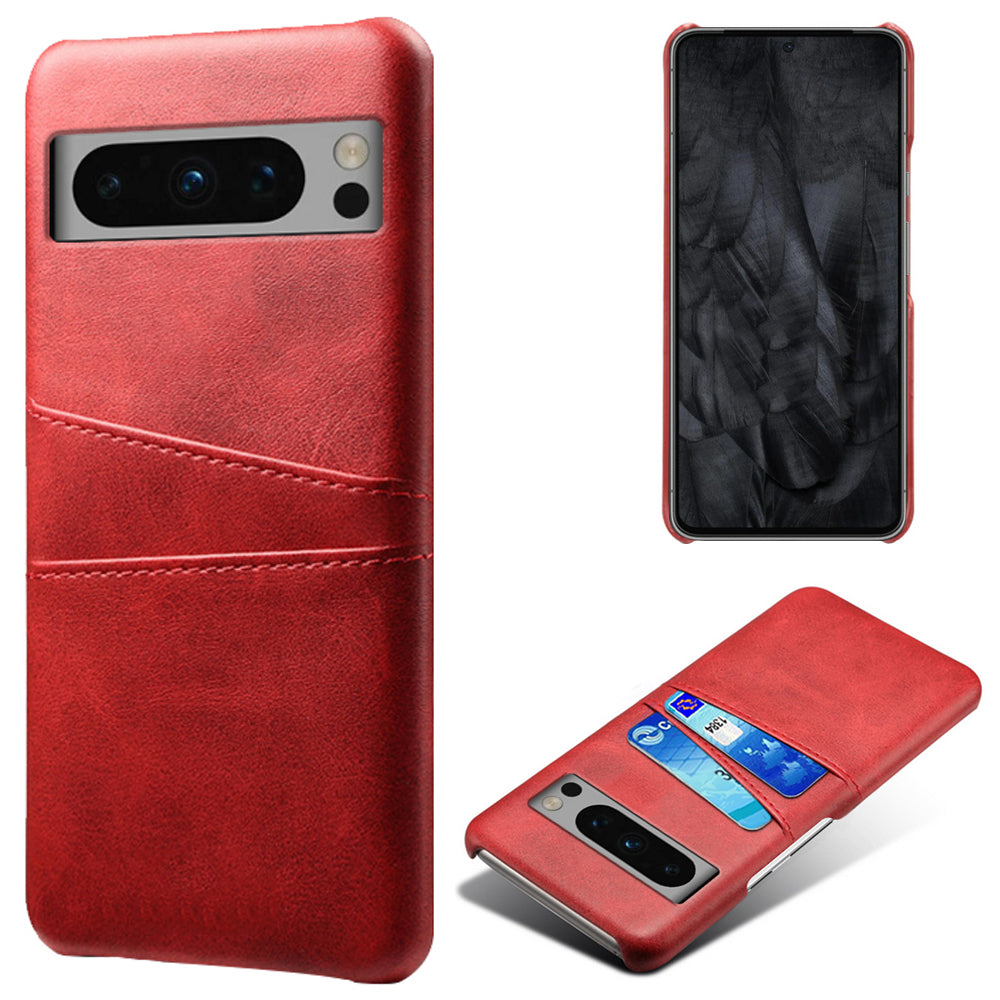 For Google Pixel 8 Pro Slim Case Card Slots PU+PC Phone Cover