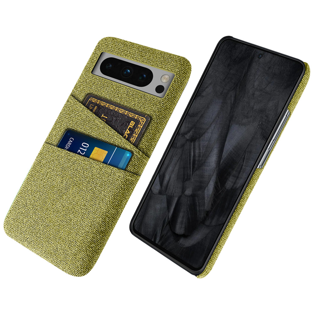 For Google Pixel 8 Pro Case Anti-Drop Cloth+PC Phone Shell with Dual Card Holder