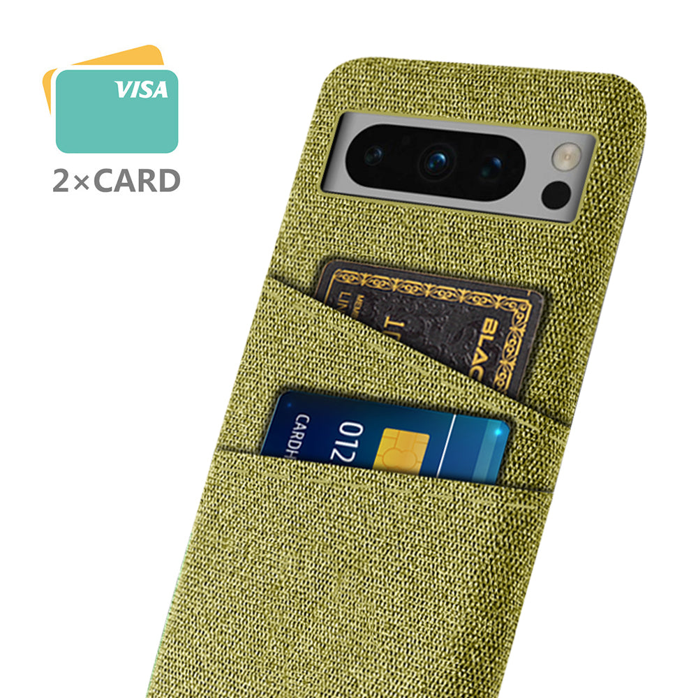For Google Pixel 8 Pro Case Anti-Drop Cloth+PC Phone Shell with Dual Card Holder