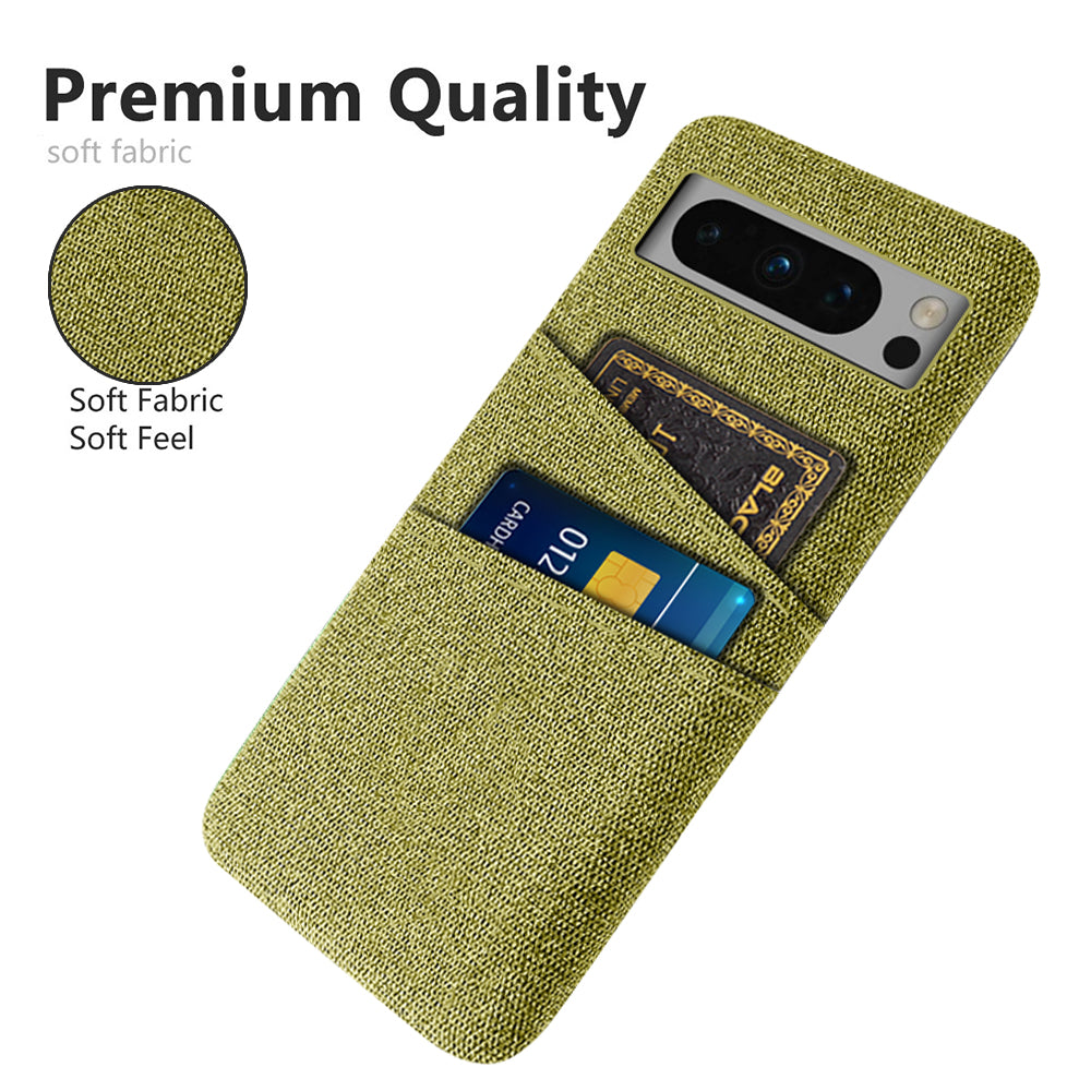 For Google Pixel 8 Pro Case Anti-Drop Cloth+PC Phone Shell with Dual Card Holder