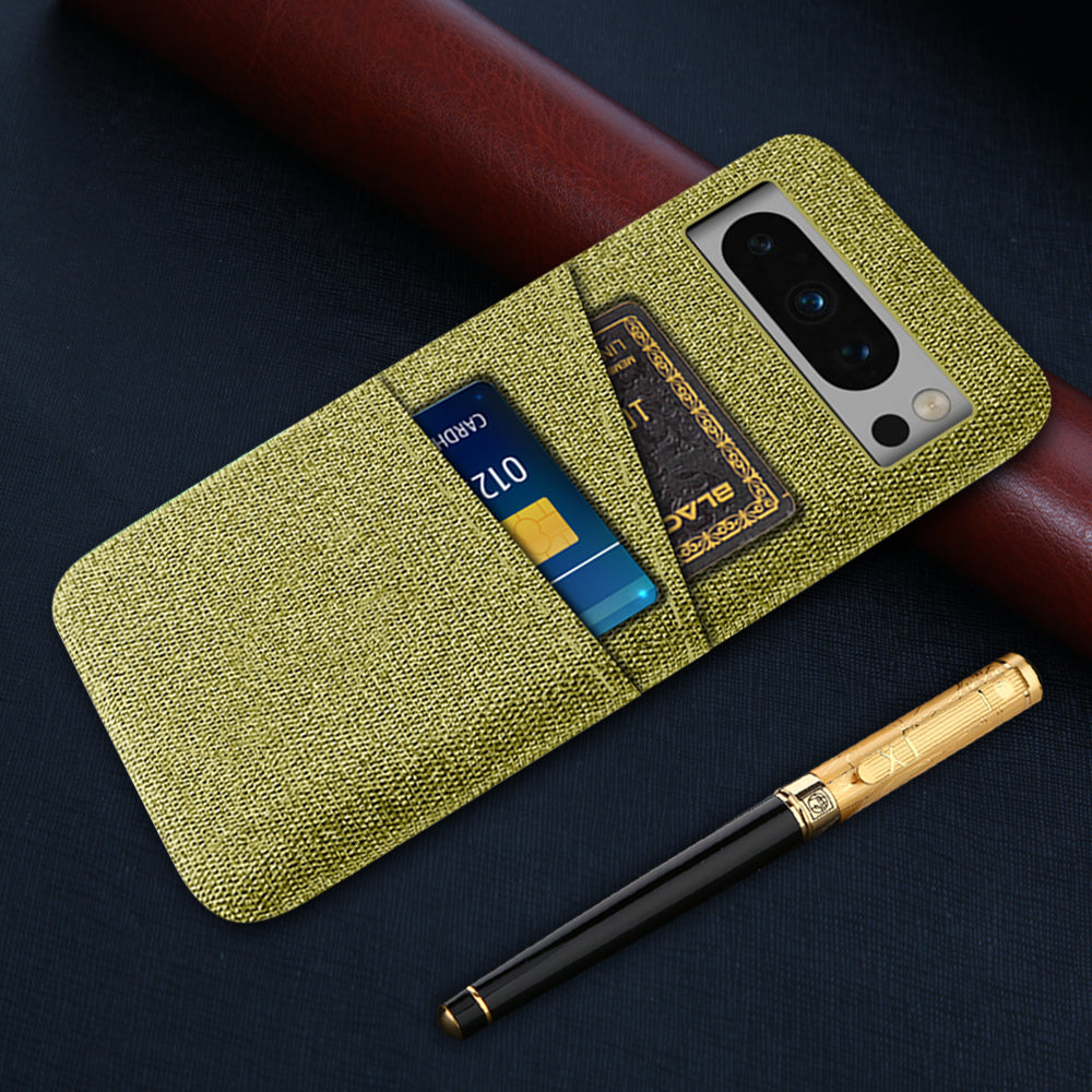 For Google Pixel 8 Pro Case Anti-Drop Cloth+PC Phone Shell with Dual Card Holder