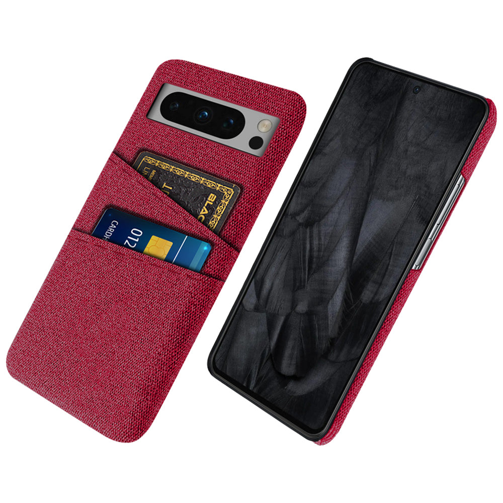 For Google Pixel 8 Pro Case Anti-Drop Cloth+PC Phone Shell with Dual Card Holder