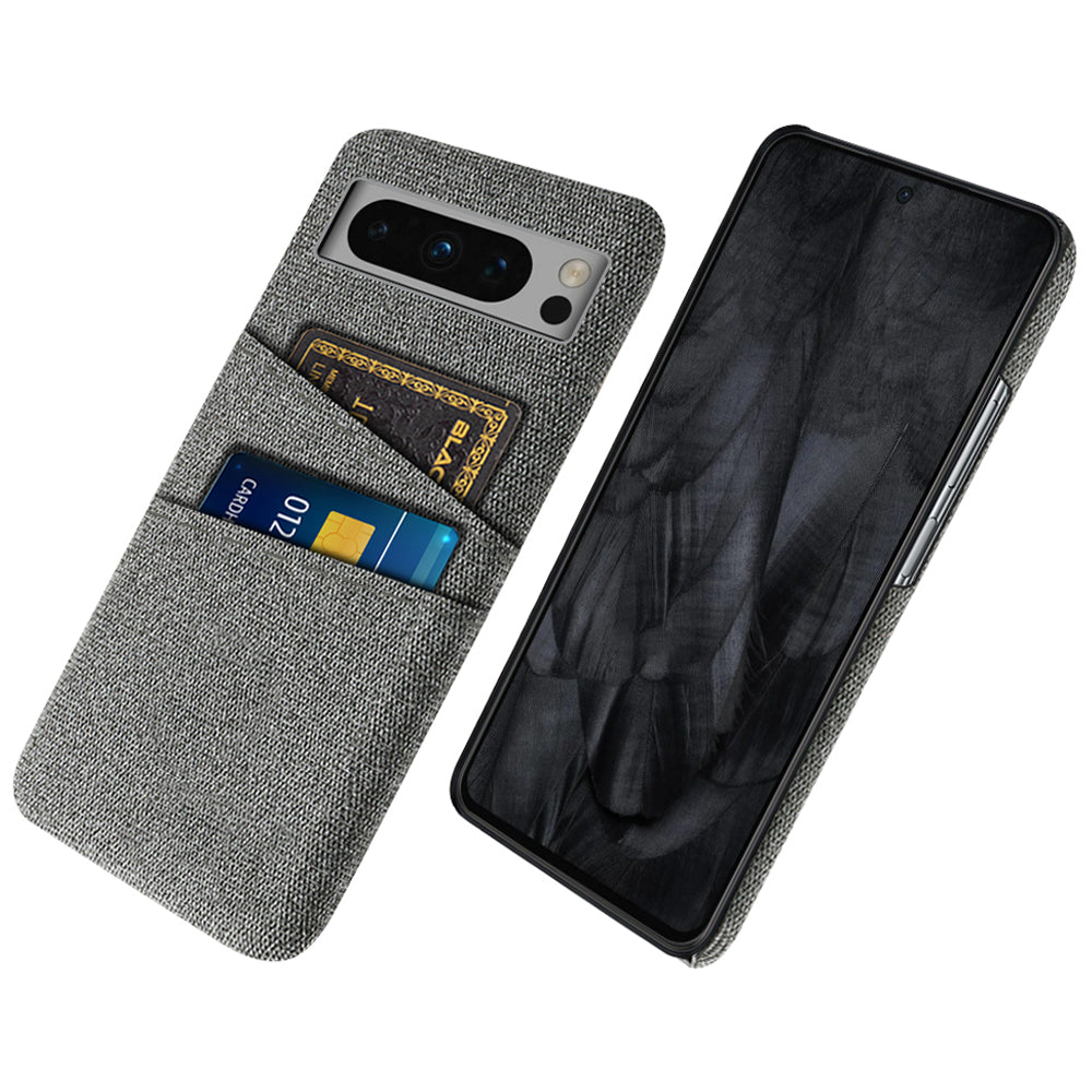 For Google Pixel 8 Pro Case Anti-Drop Cloth+PC Phone Shell with Dual Card Holder