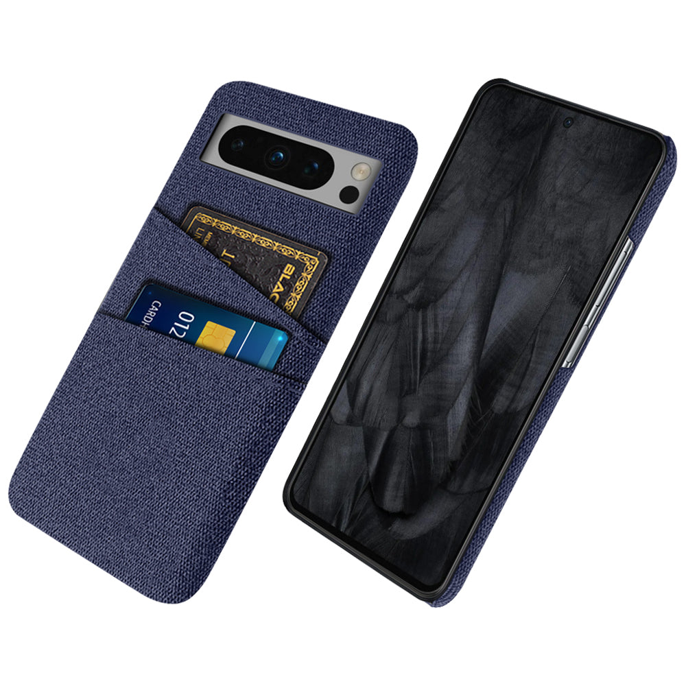 For Google Pixel 8 Pro Case Anti-Drop Cloth+PC Phone Shell with Dual Card Holder