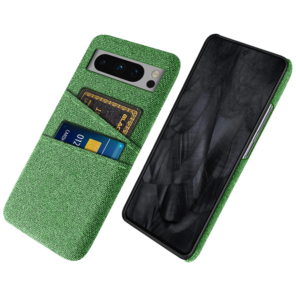 For Google Pixel 8 Pro Case Anti-Drop Cloth+PC Phone Shell with Dual Card Holder