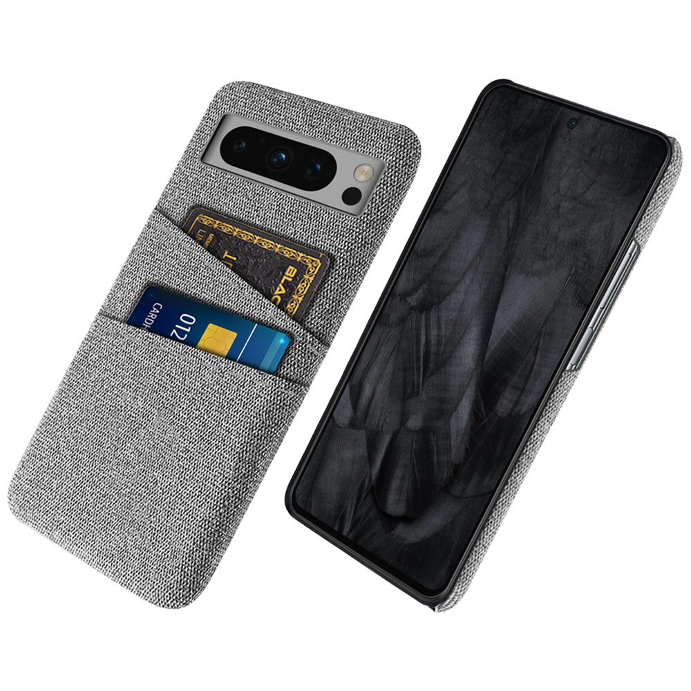 For Google Pixel 8 Pro Case Anti-Drop Cloth+PC Phone Shell with Dual Card Holder