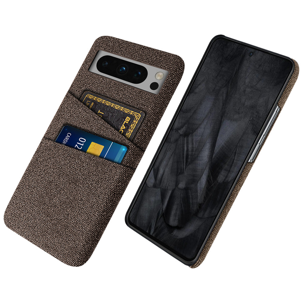For Google Pixel 8 Pro Case Anti-Drop Cloth+PC Phone Shell with Dual Card Holder