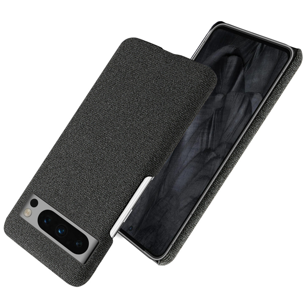 For Google Pixel 8 Pro Case Solid Color Fabric Cloth+PC Shockproof Phone Cover