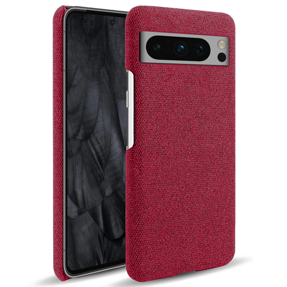 For Google Pixel 8 Pro Case Solid Color Fabric Cloth+PC Shockproof Phone Cover
