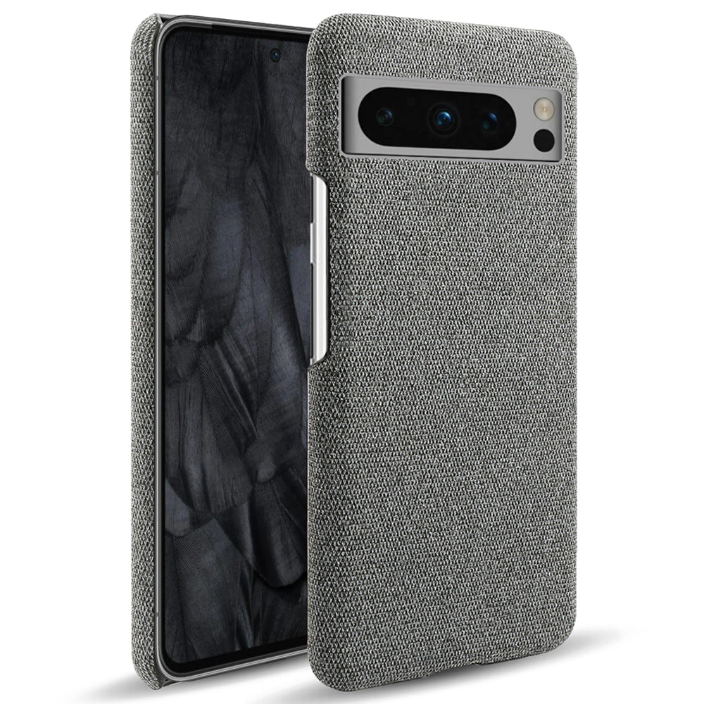 For Google Pixel 8 Pro Case Solid Color Fabric Cloth+PC Shockproof Phone Cover