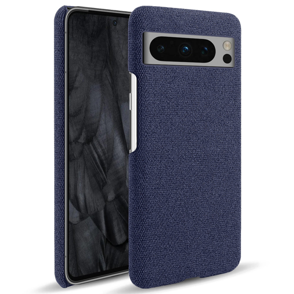 For Google Pixel 8 Pro Case Solid Color Fabric Cloth+PC Shockproof Phone Cover
