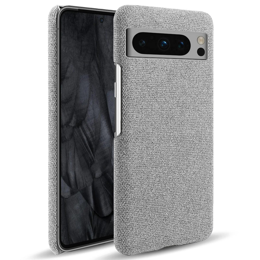 For Google Pixel 8 Pro Case Solid Color Fabric Cloth+PC Shockproof Phone Cover