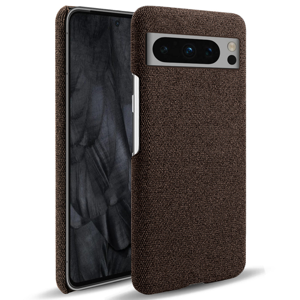 For Google Pixel 8 Pro Case Solid Color Fabric Cloth+PC Shockproof Phone Cover