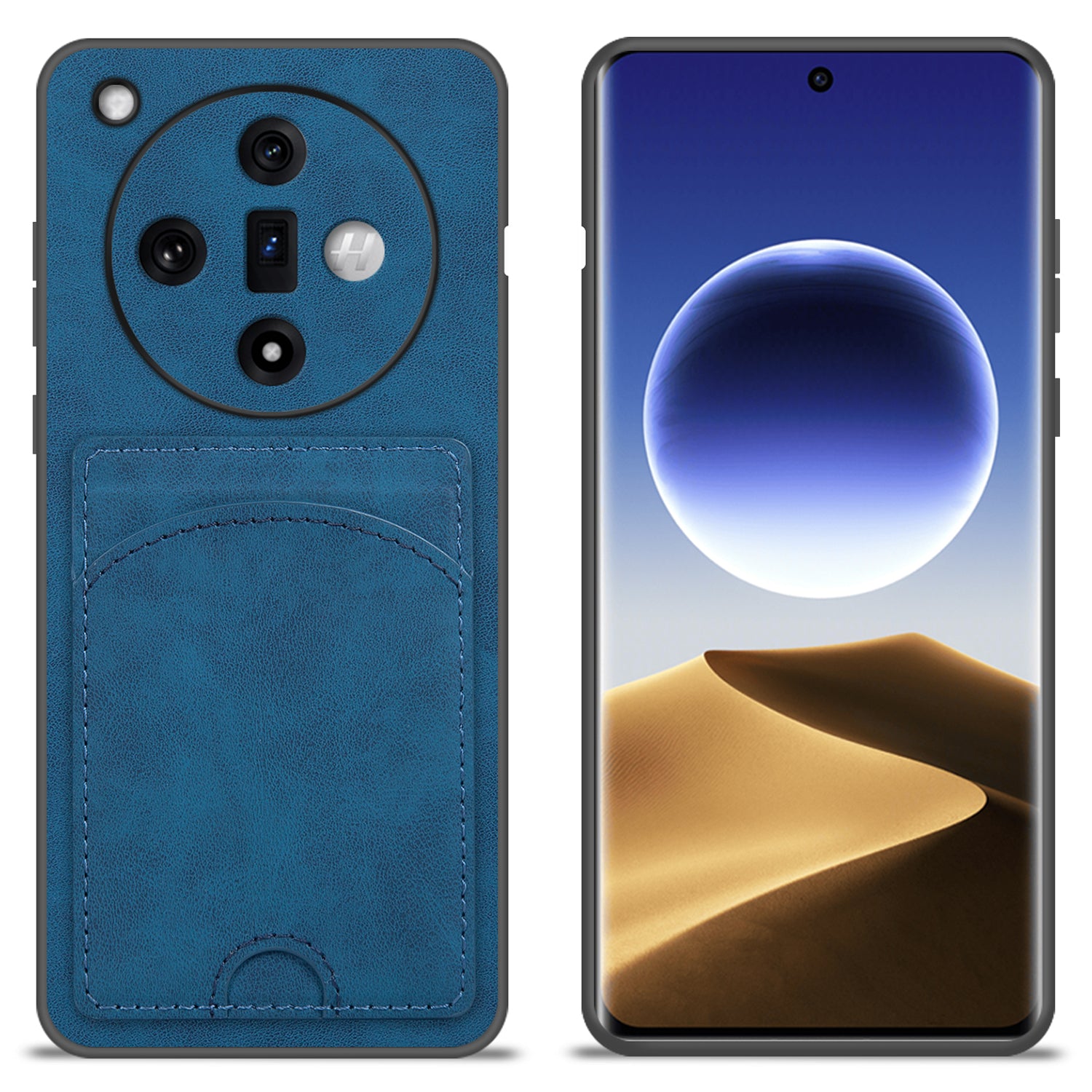 For Oppo Find X7 5G Case Card Slot Kickstand Leather Coated PC+TPU Phone Cover