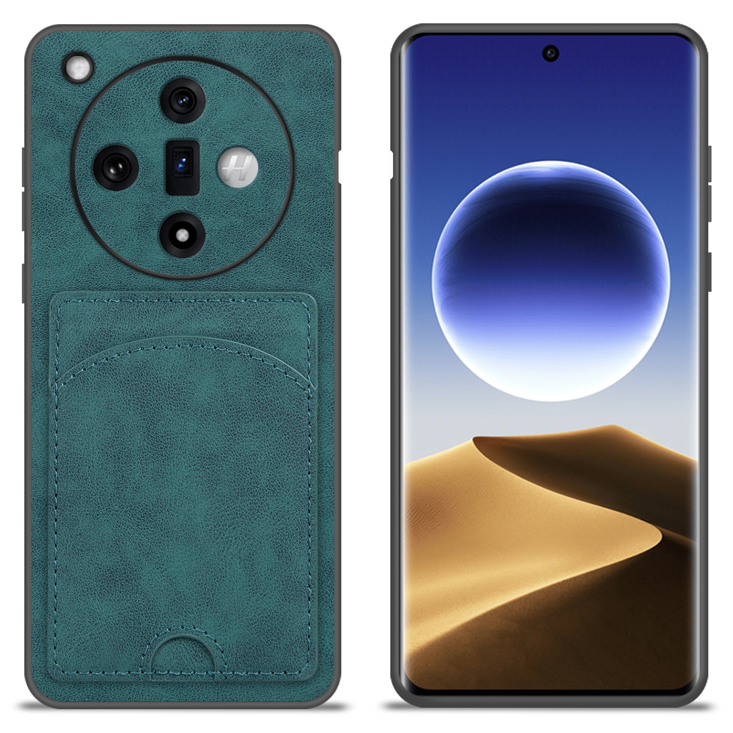 For Oppo Find X7 5G Case Card Slot Kickstand Leather Coated PC+TPU Phone Cover