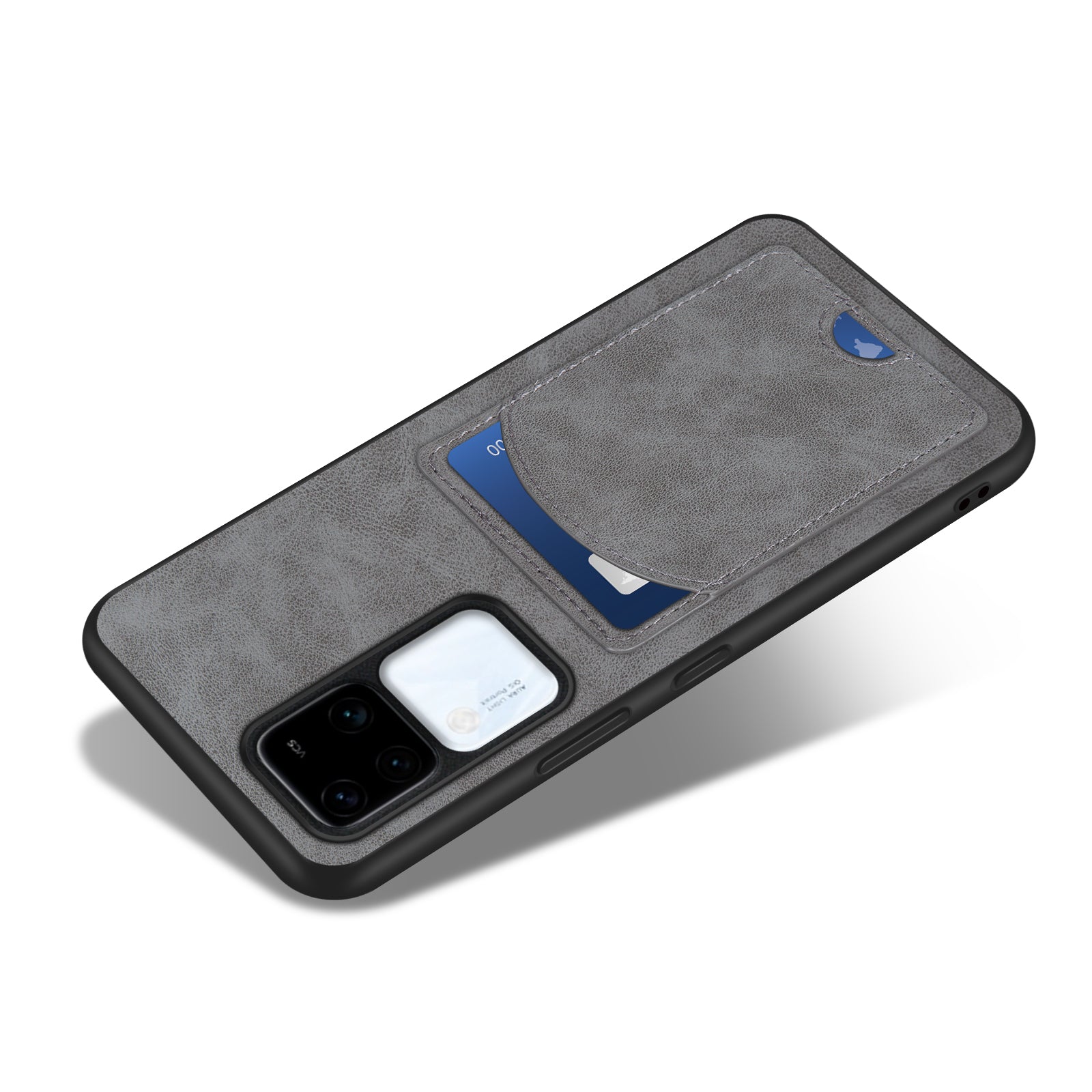 For vivo S18 5G Kickstand Case PU Leather Coated PC+TPU Phone Cover with Card Holder