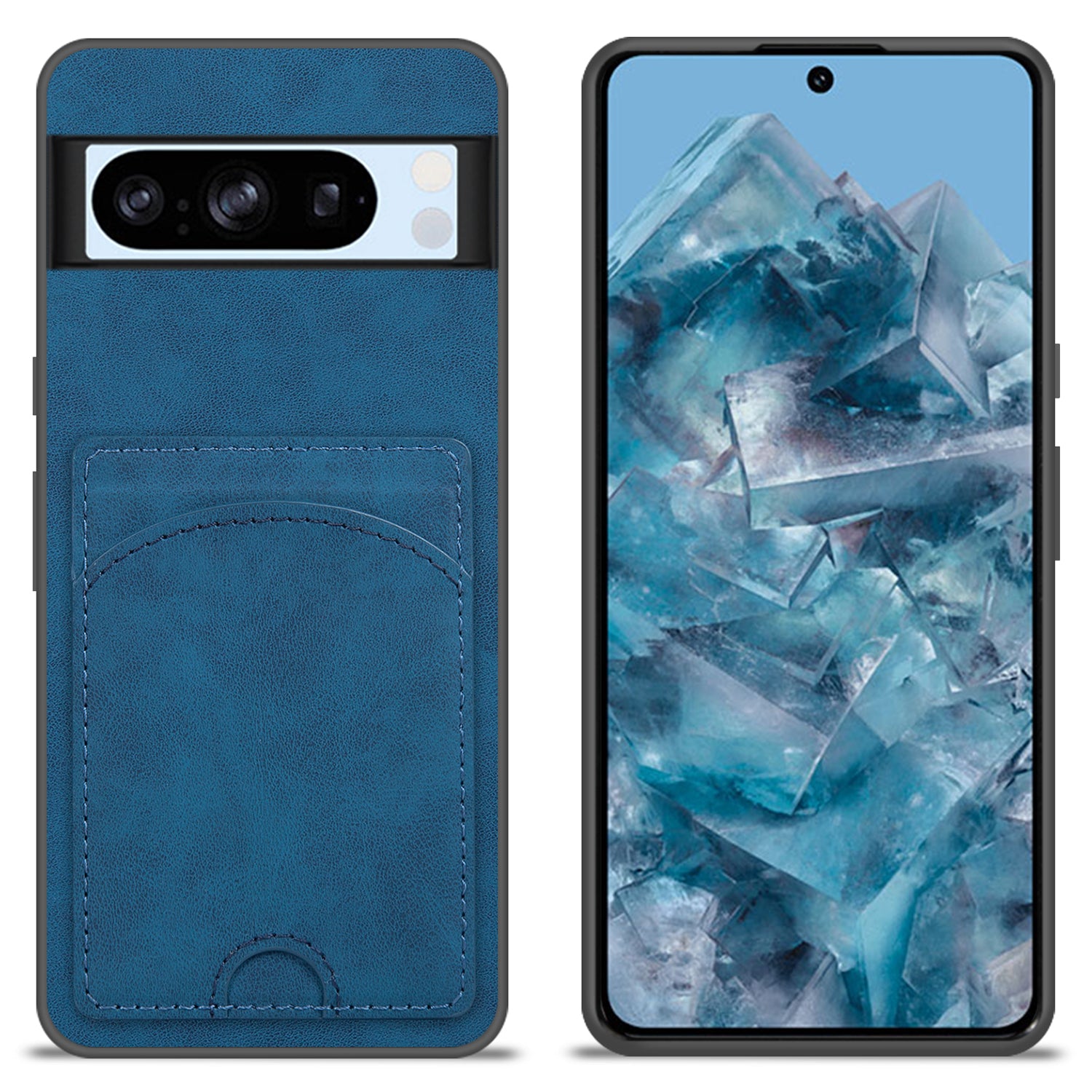 For Google Pixel 8 Pro Case PU Leather Kickstand Card Slots Back Cover