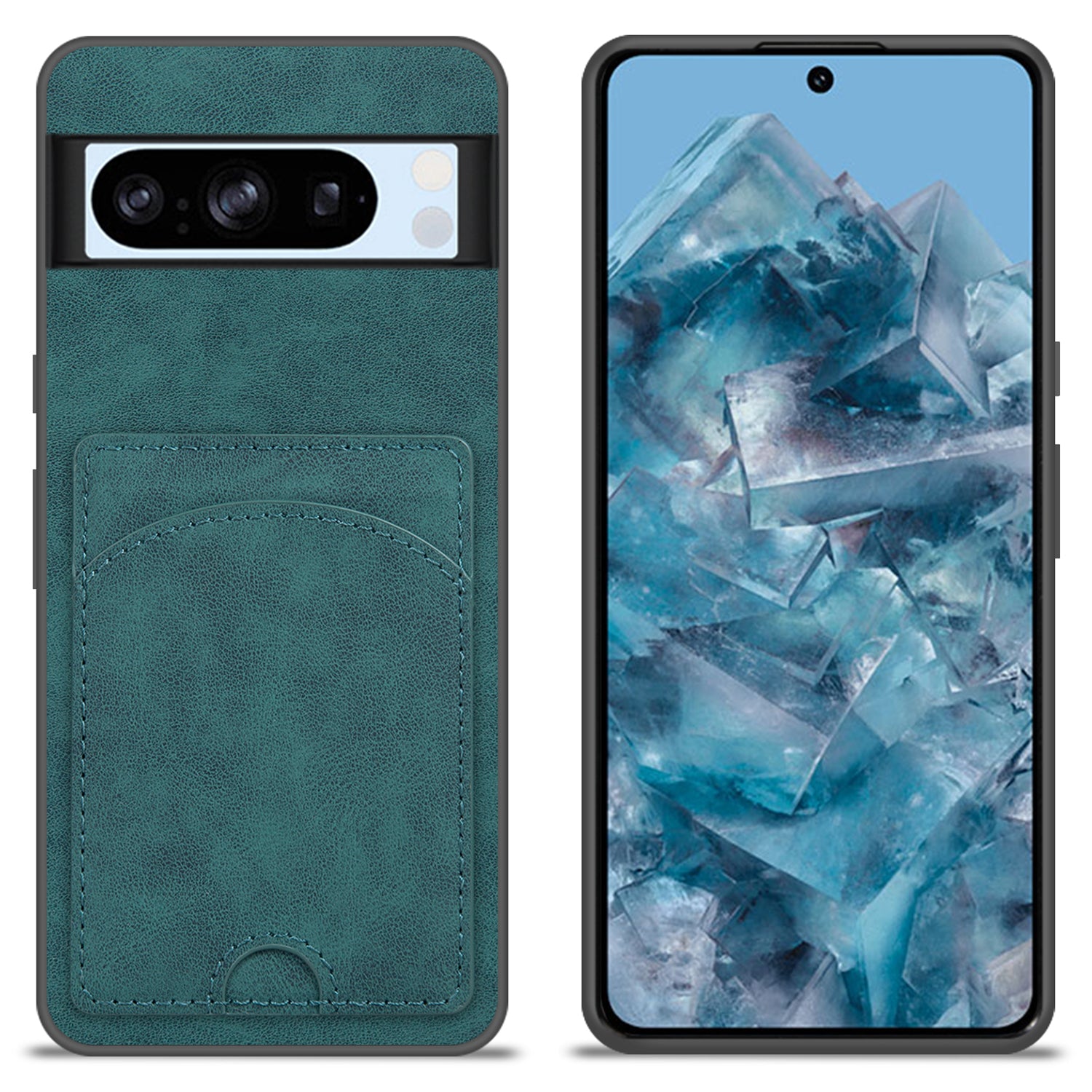 For Google Pixel 8 Pro Case PU Leather Kickstand Card Slots Back Cover