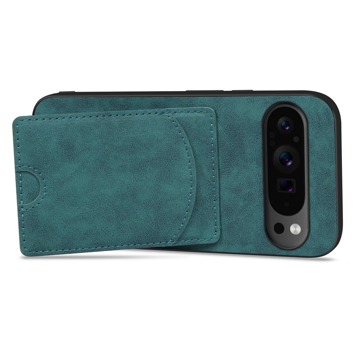For Google Pixel 9 Pro Case with Card Holder PU Leather Coated PC+TPU Phone Cover