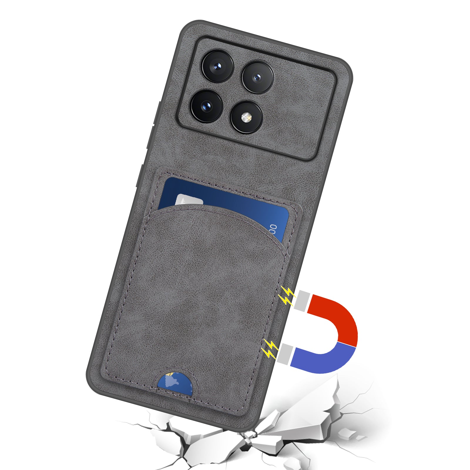 For Xiaomi Redmi K70 Pro 5G / K70 5G Card Slot Case PU+PC+TPU Kickstand Phone Cover