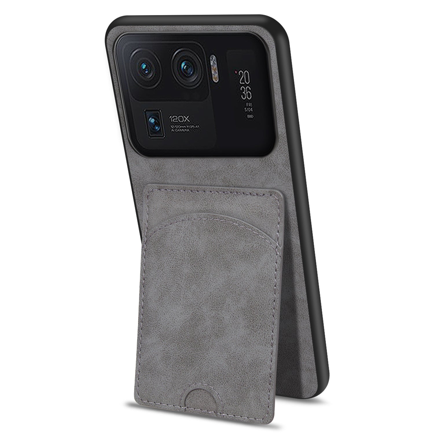For Xiaomi Mi 11 Ultra Case Kickstand PU Leather Coated PC+TPU Card Slots Phone Cover