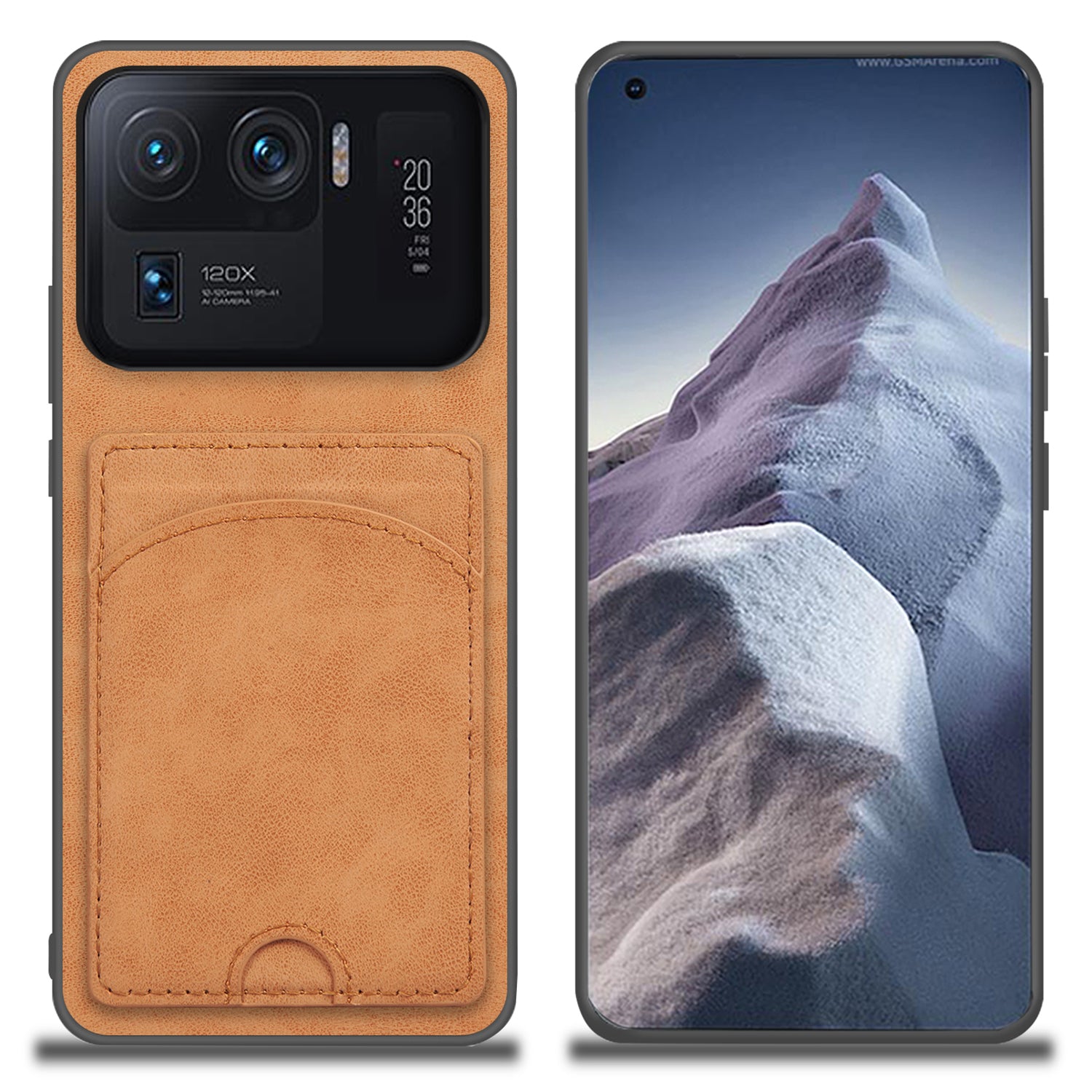 For Xiaomi Mi 11 Ultra Case Kickstand PU Leather Coated PC+TPU Card Slots Phone Cover