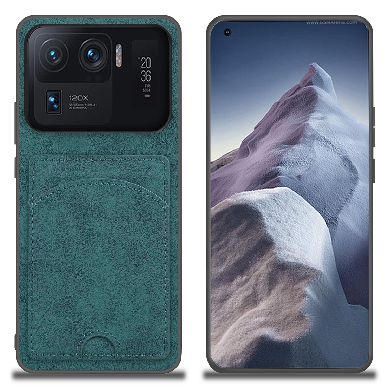 For Xiaomi Mi 11 Ultra Case Kickstand PU Leather Coated PC+TPU Card Slots Phone Cover