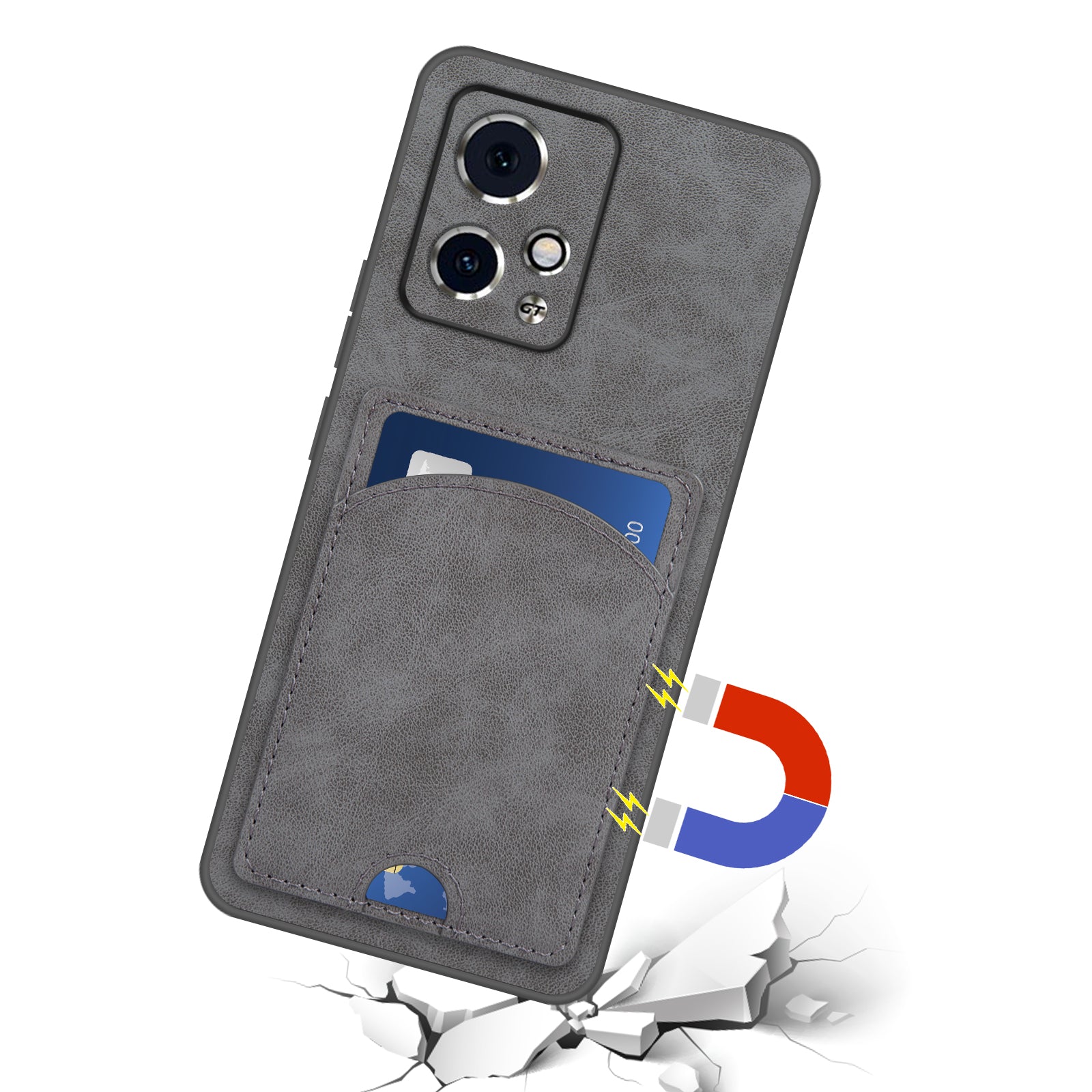 For Honor 90 GT 5G Case Leather+PC+TPU Kickstand Phone Cover with Card Holder