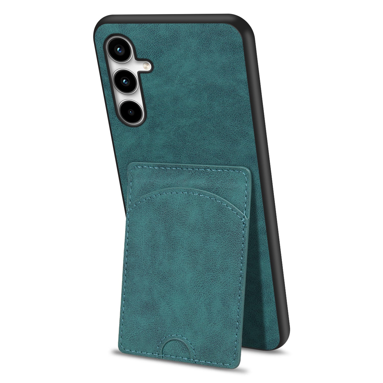 For Samsung Galaxy A35 5G Case PU Leather Coated PC+TPU Phone Cover with Card Holder Kickstand