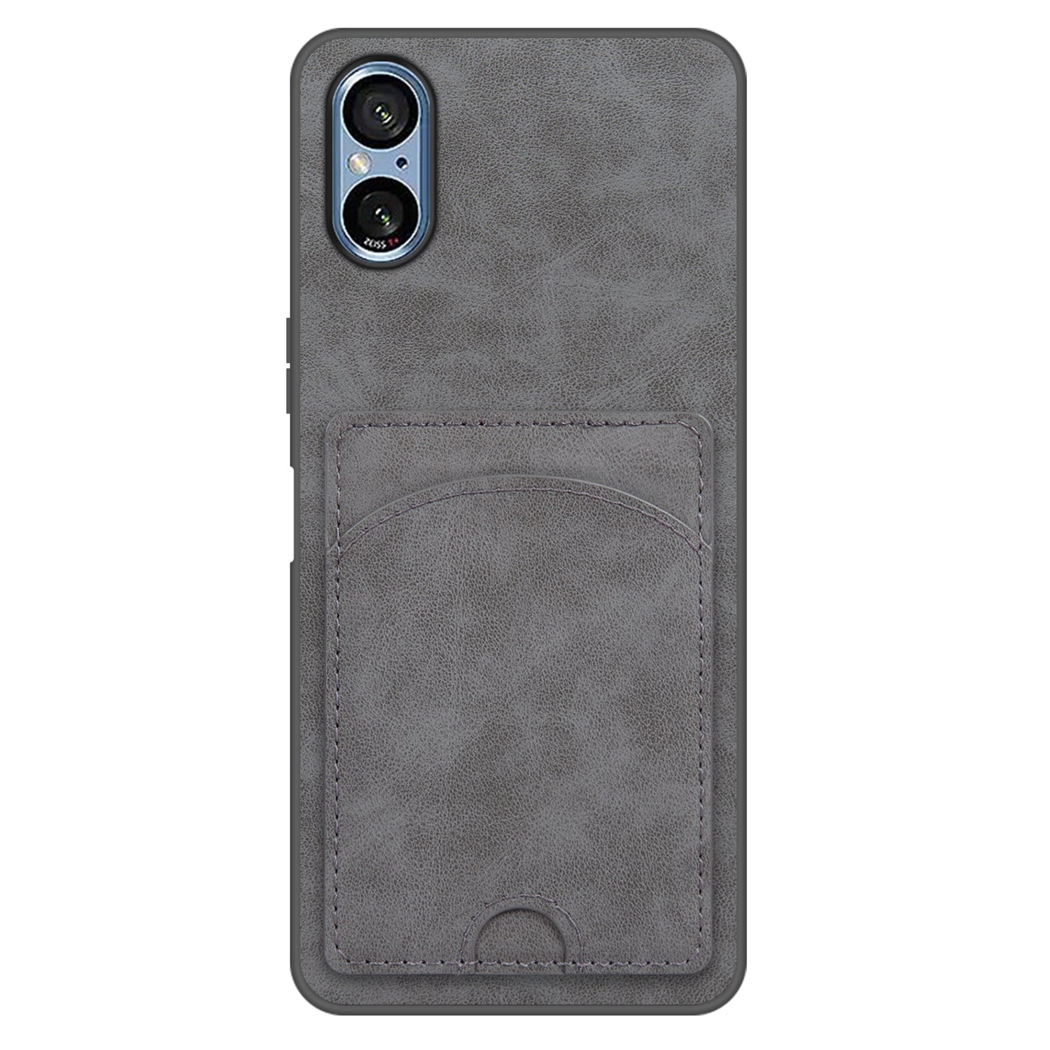 For Sony Xperia 5 V Kickstand Case Card Slot Leather Coated PC+TPU Hybrid Phone Cover