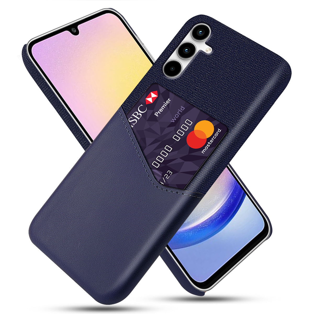 For Samsung Galaxy A25 5G (Global) (161.0 x 76.5 x 8.3mm) Case Card Slot Hard PC Phone Cover