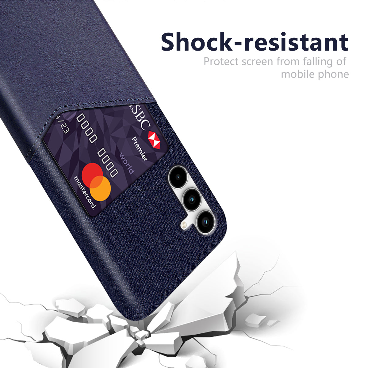 For Samsung Galaxy A25 5G (Global) (161.0 x 76.5 x 8.3mm) Case Card Slot Hard PC Phone Cover