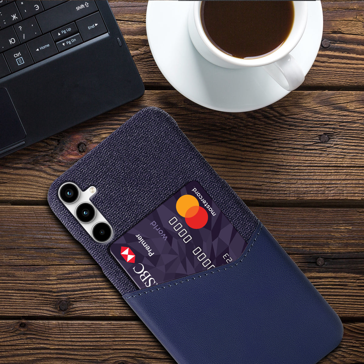 For Samsung Galaxy A25 5G (Global) (161.0 x 76.5 x 8.3mm) Case Card Slot Hard PC Phone Cover