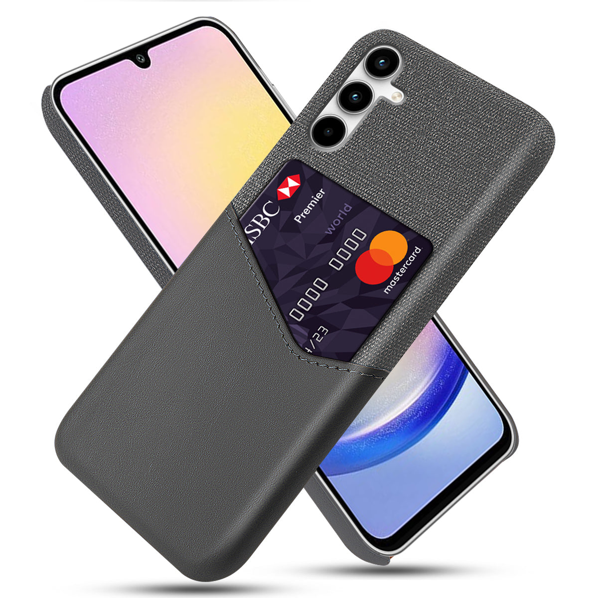 For Samsung Galaxy A25 5G (Global) (161.0 x 76.5 x 8.3mm) Case Card Slot Hard PC Phone Cover