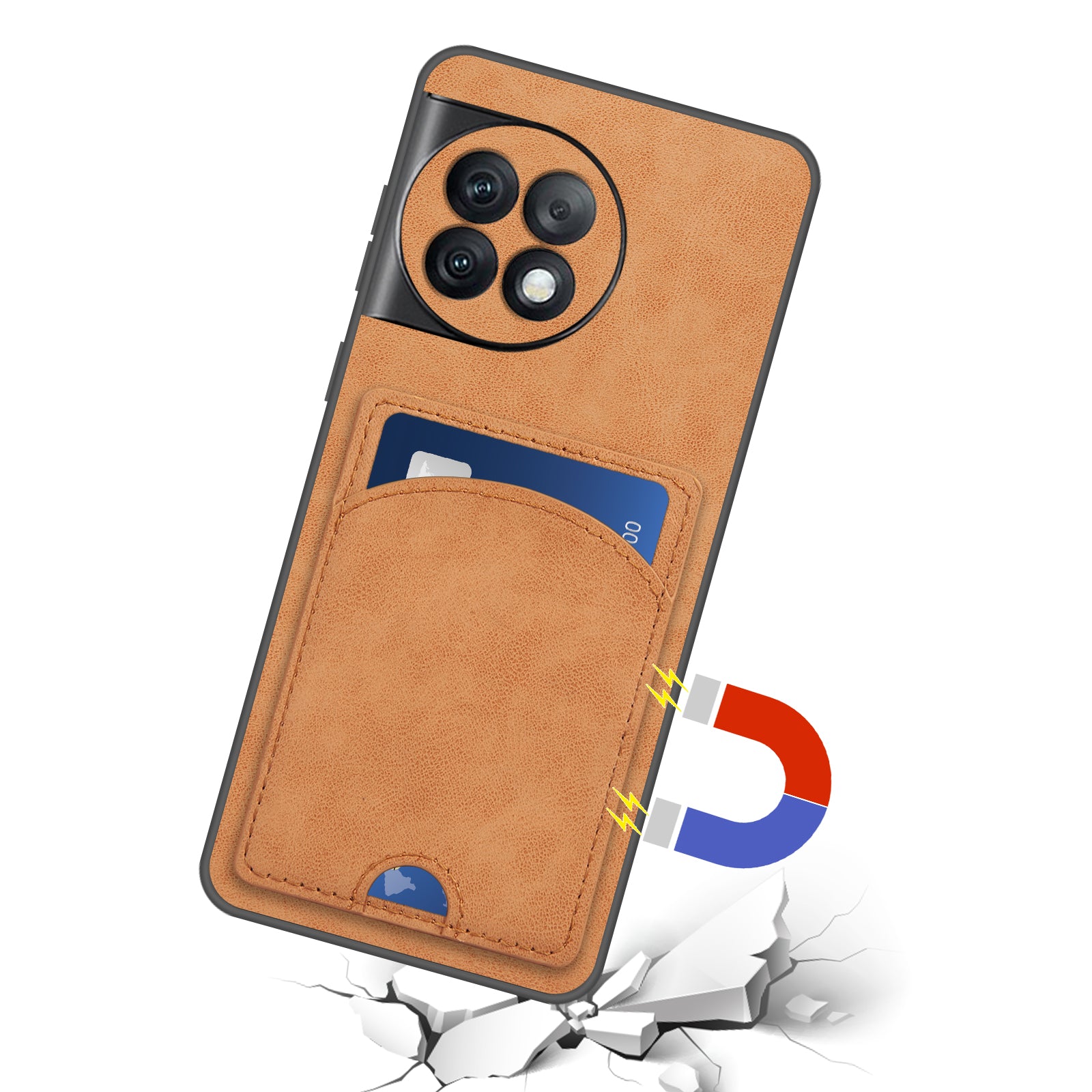For OnePlus Ace 2 Pro 5G Case PU Leather Shockproof Back Cover with Card Holder Kickstand