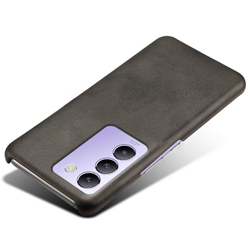 For vivo Y100 5G (Indonesia) / Y200e 5G Case Leather Coated Hard PC Calf Texture Shockproof Phone Cover