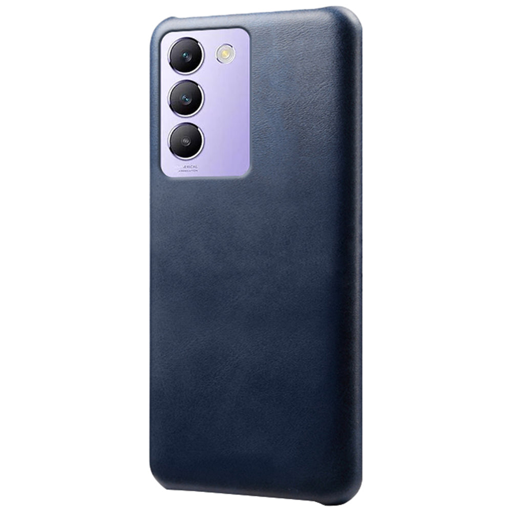 For vivo Y100 5G (Indonesia) / Y200e 5G Case Leather Coated Hard PC Calf Texture Shockproof Phone Cover