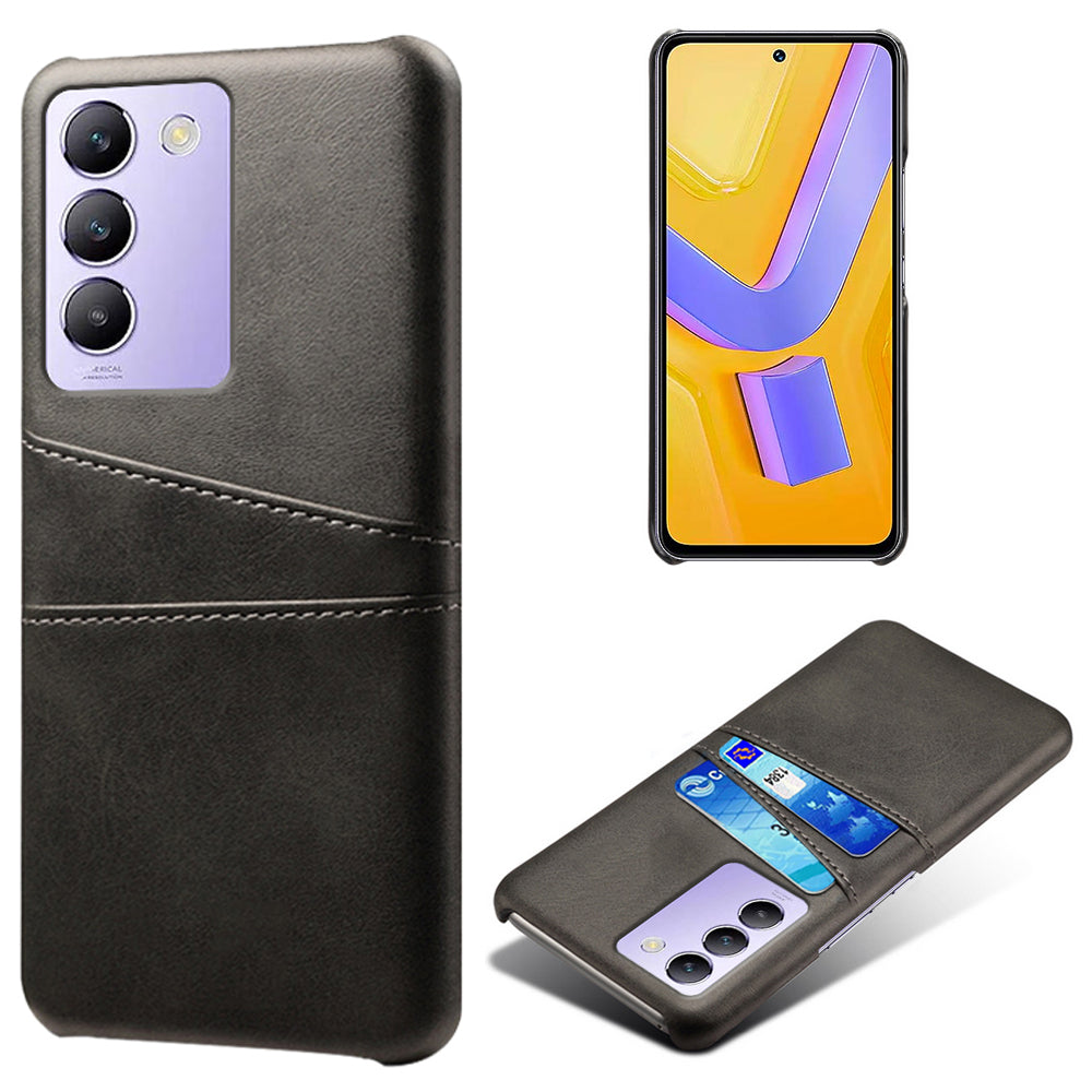 For vivo Y100 5G (Indonesia) / Y200e 5G Case Card Holders Leather+PC Slim Fit Phone Cover