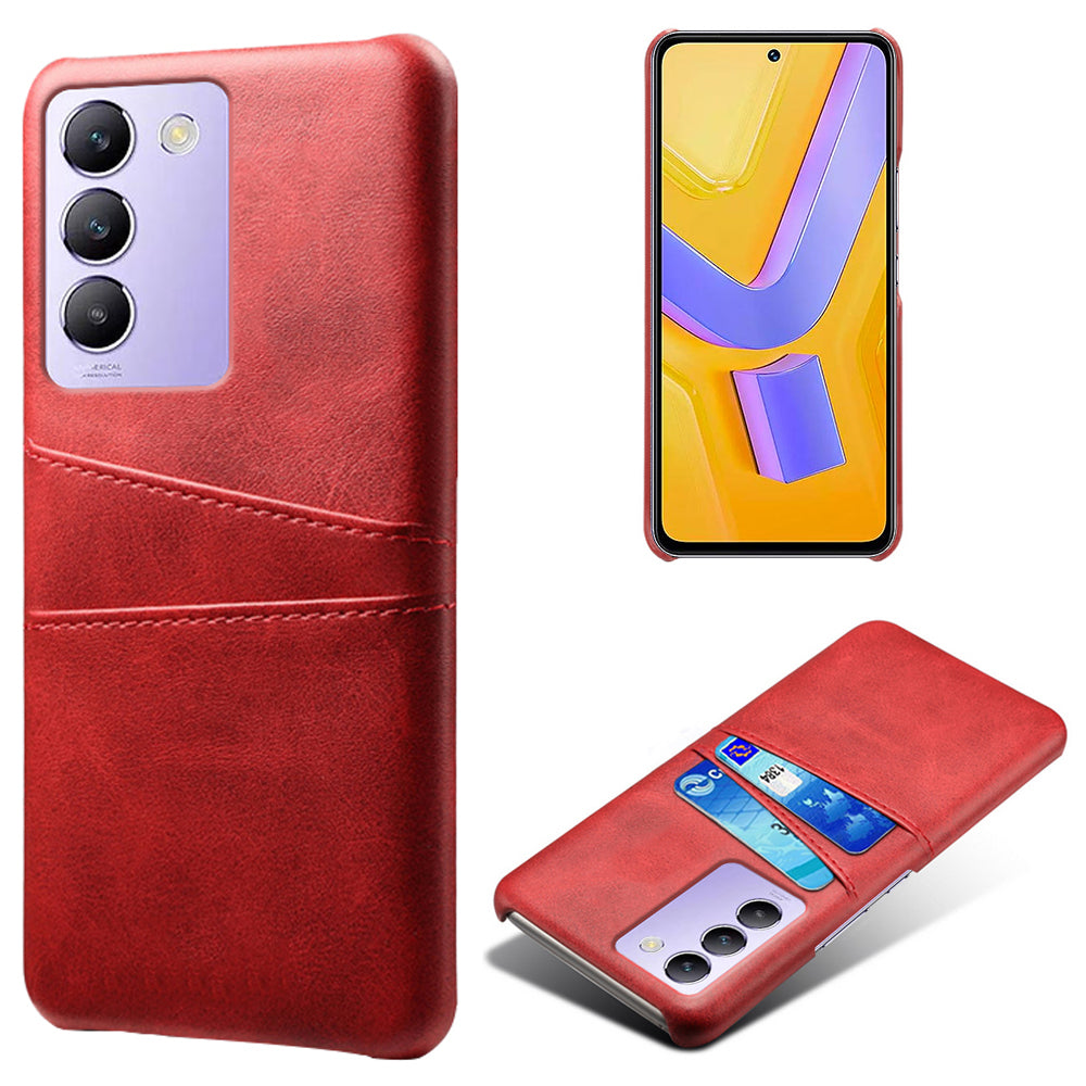 For vivo Y100 5G (Indonesia) / Y200e 5G Case Card Holders Leather+PC Slim Fit Phone Cover