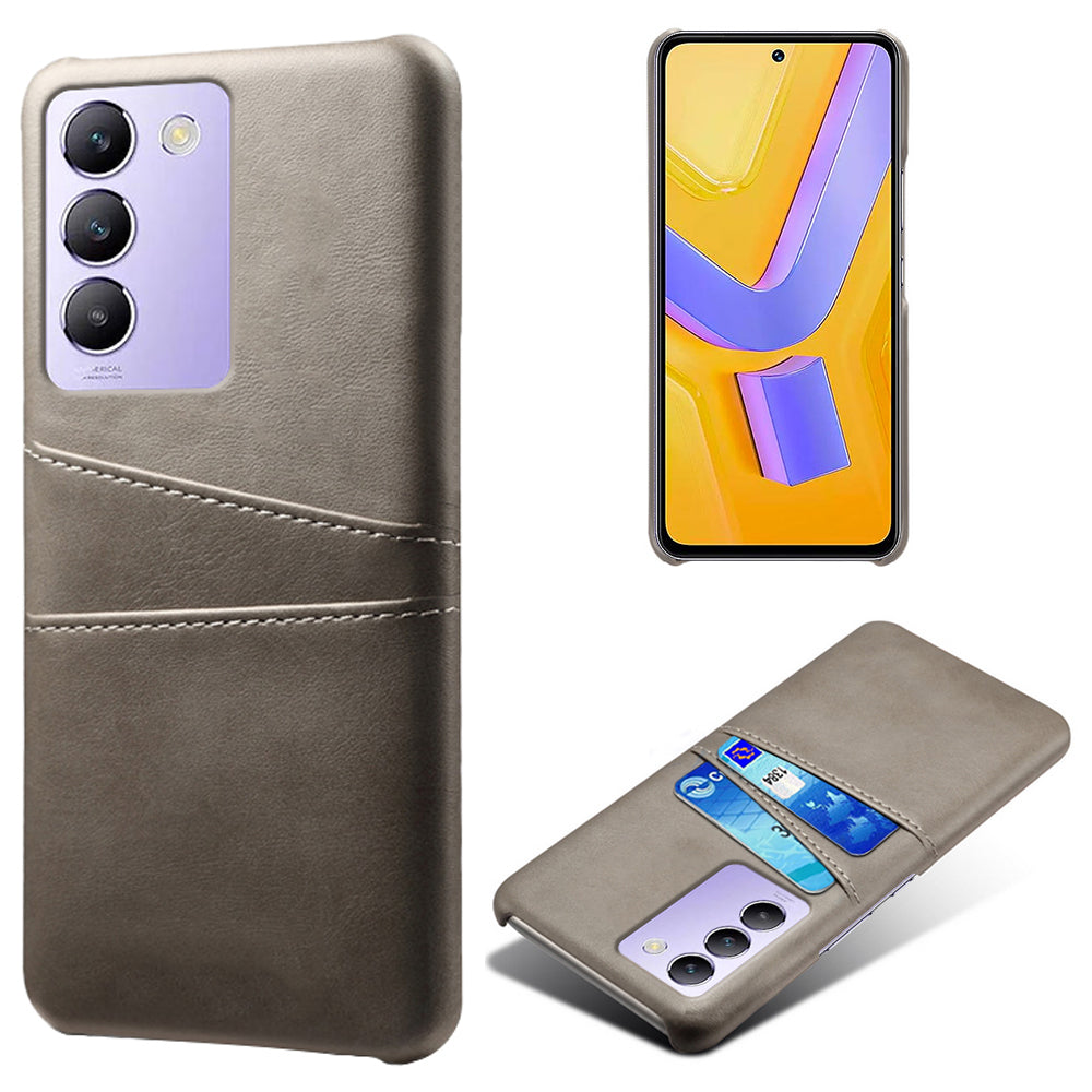 For vivo Y100 5G (Indonesia) / Y200e 5G Case Card Holders Leather+PC Slim Fit Phone Cover