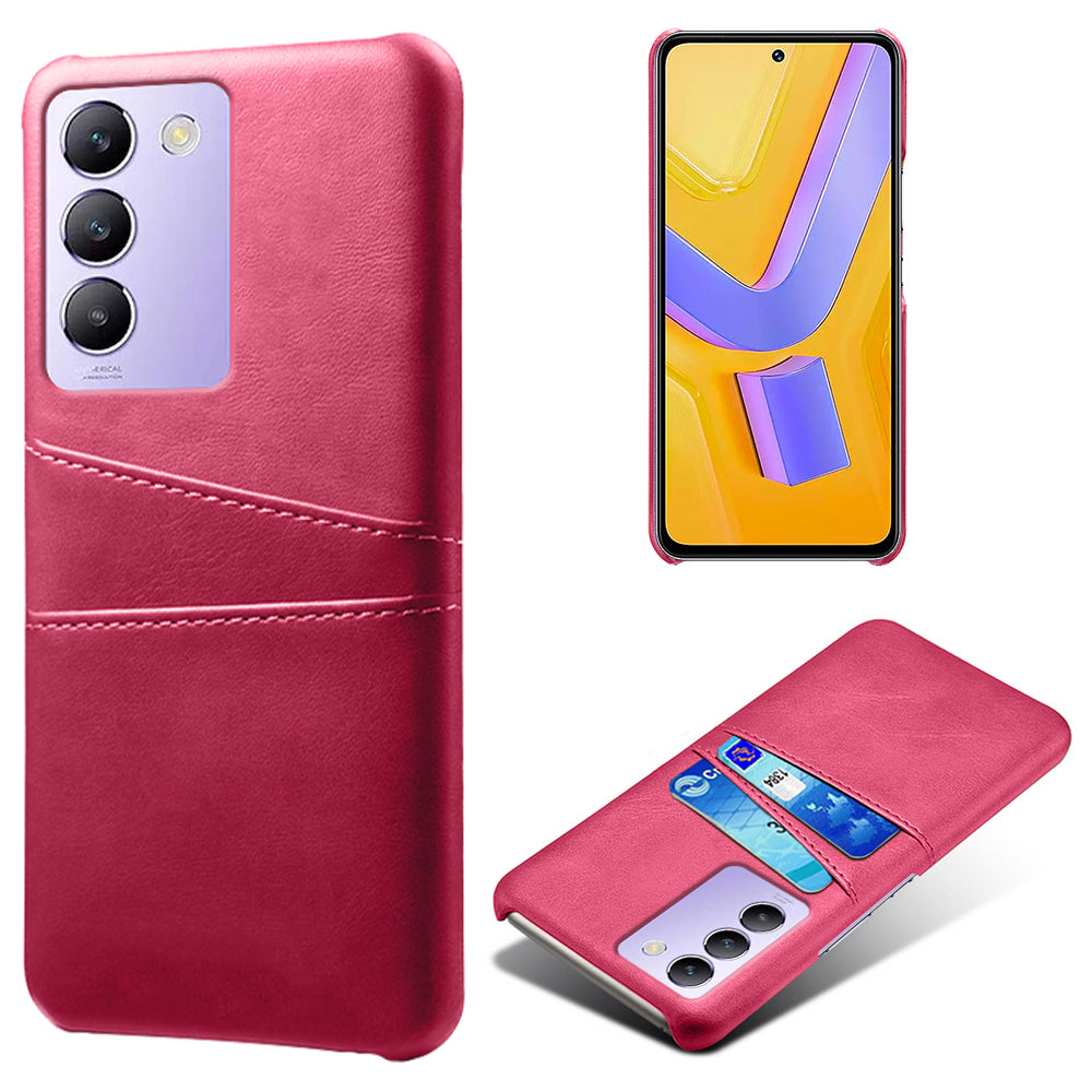 For vivo Y100 5G (Indonesia) / Y200e 5G Case Card Holders Leather+PC Slim Fit Phone Cover