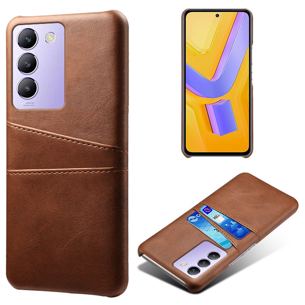 For vivo Y100 5G (Indonesia) / Y200e 5G Case Card Holders Leather+PC Slim Fit Phone Cover